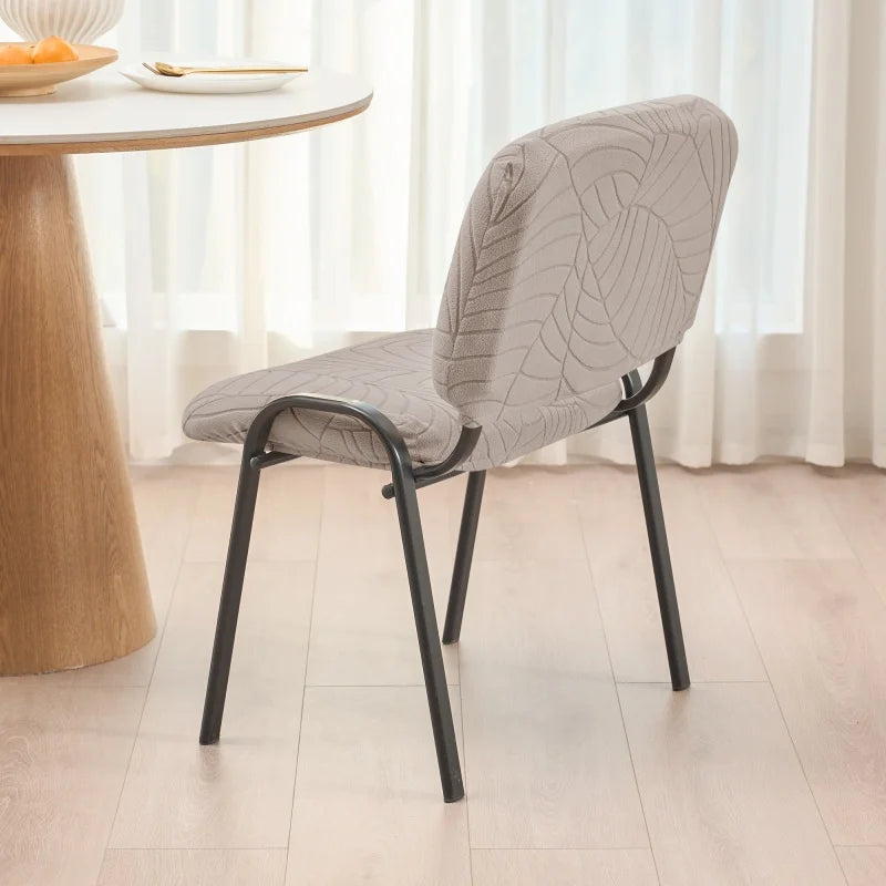 housses chaise polyester jacquard rayures modernes couverture chaise banquet gris clair ajustable protégeant universel