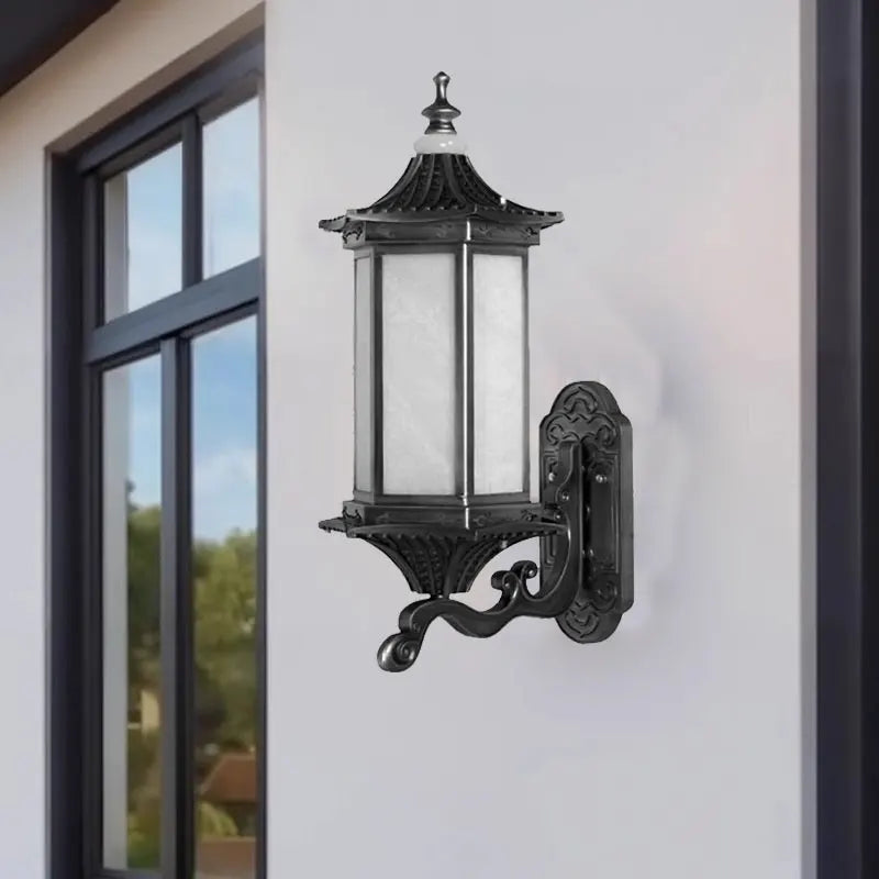 lampe murale classique vintage noir texture métallique fixée mur éclairage industriel chambre salle manger