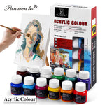 peintures acryliques 12 couleurs bleu vert rouge jaune noir violet modernes toile verre papier