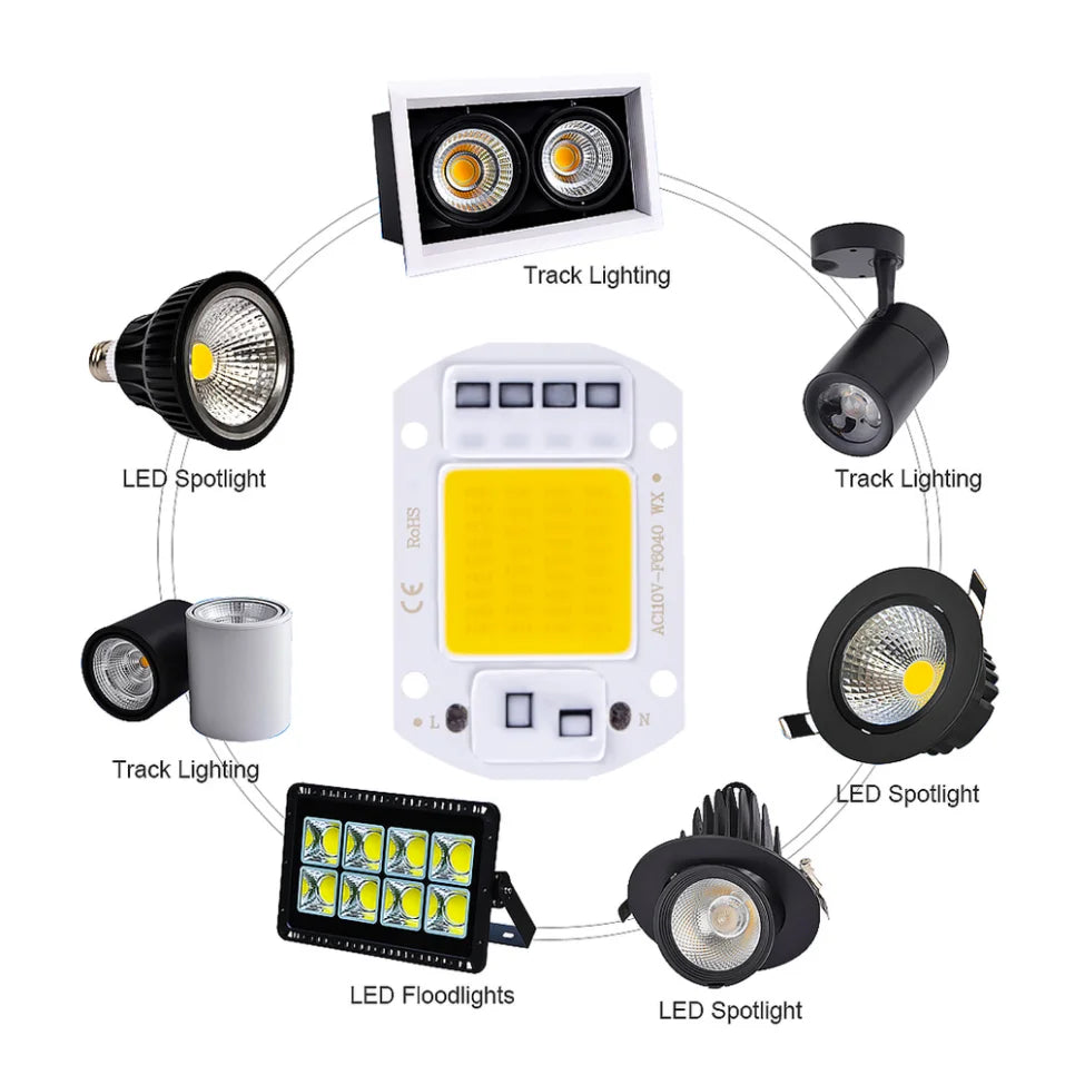 plaque led cob 20w 30w 50w blanc full spectrum smart ic éclairage moderne diy