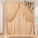 rideau polyester uni beige vert blanc moderne poignées extérieure opaque 5x8FT