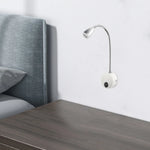 lampe murale led bras articulé tête orientable moderne minimaliste noir blanc argenté doré chambre