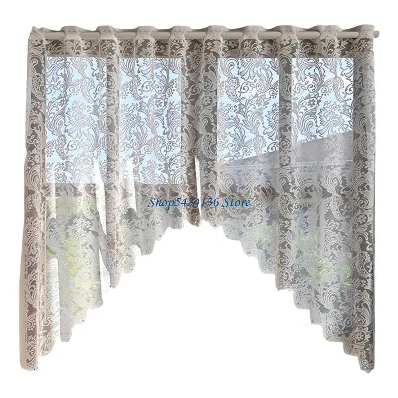 rideaux blancs motifs floraux transparents romantique vintage salon chambre