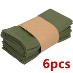 serviettes table noël vert olive blanc motifs décoratifs 40x40cm réutilisables festive