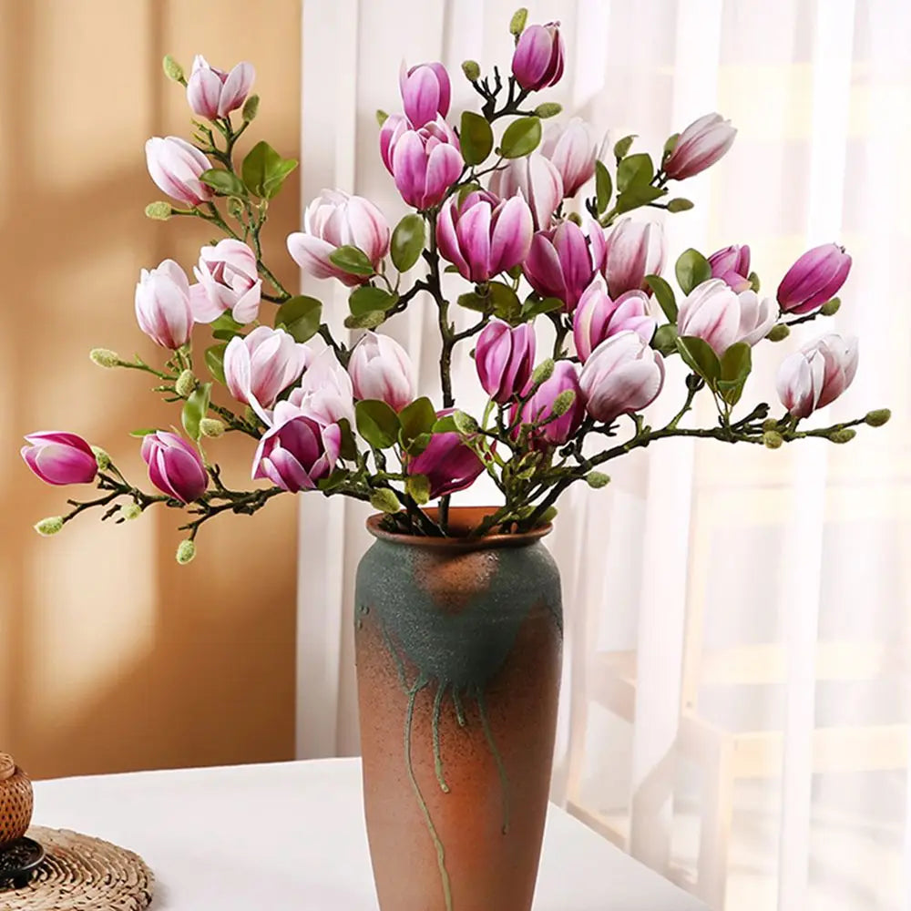 bouquet fleurs artificielles tulipe violet rose vert décoration maison mariage anniversaire baby shower pendaison