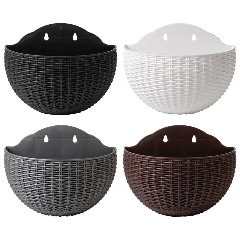 paniers suspendus imitation tressage pots fleurs muraux succulentes herbes aromatiques plantes decoratives rustique moderne