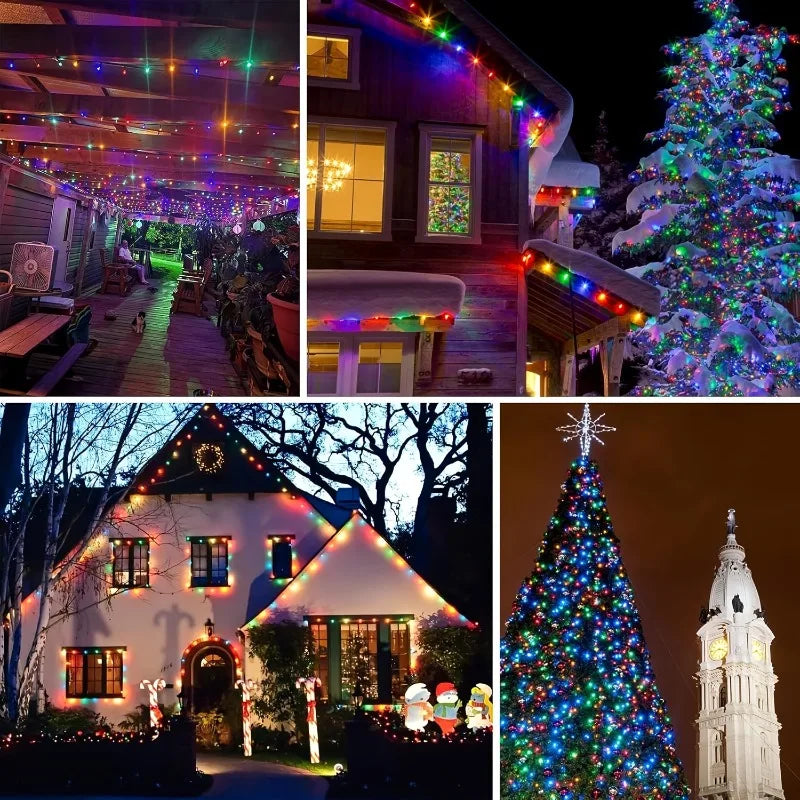 guirlande lumineuse solaire multicolore 300 led modes moderne étancheextérieur décoration vacances points lumineux individuels