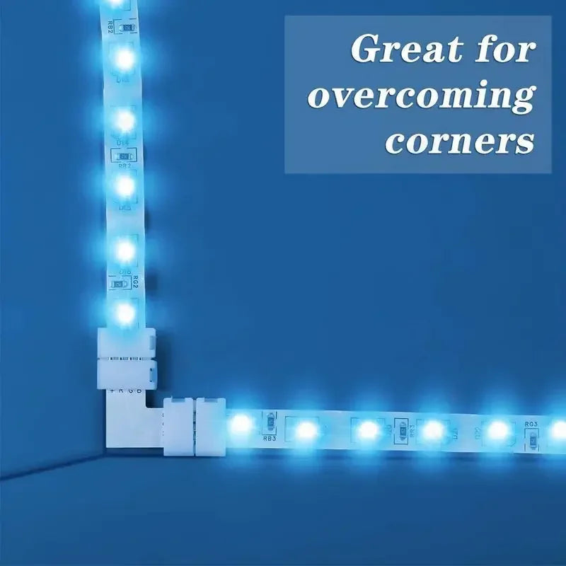 connecteurs ruban led blanc lisse 24v pvc moderne clips 100mm 10 pièces