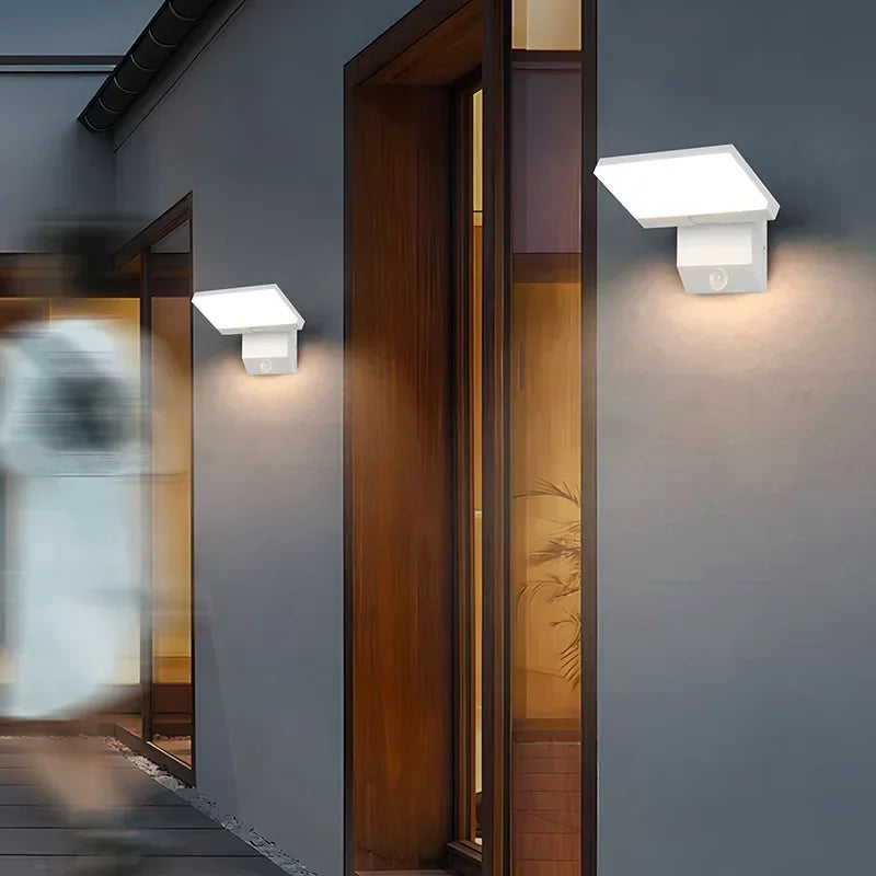lampe murale détecteur mouvement led moderne noir blanc chaud extérieure intérieure chambre cuisine