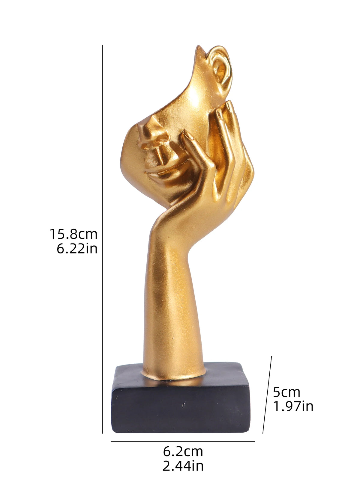 statue décorative moderne or noir abstrait main face chambre salon art ornement chambre