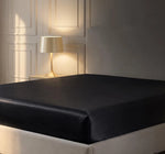 housse lit adulte polyester élastique solide noir moderne ajustable grande taille