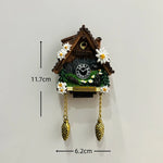 horloge pendule alpine animaux paysages aimants réfrigerateur texte traditionnel