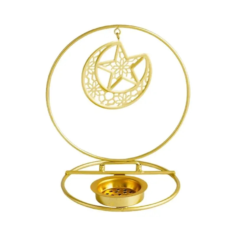 bougeoir artisanal or étoile cœur arbre Noël décoration salon grille bougie fixée tringle