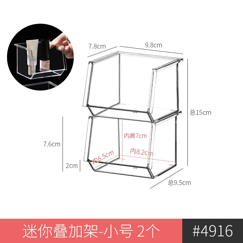 boîte rangement cosmétique transparente organisateur salle bain plastique moderne produits beauté