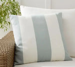 coussin géométrique velours motif rayures marin couleur bleu gris fixation dimension 45x45cm