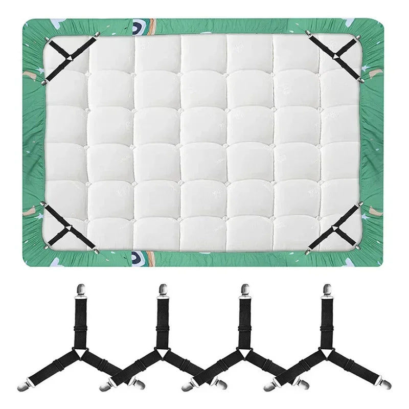 bretelles lit classiques clips métalliques noir blanc rayures horizontales réglables four piece set