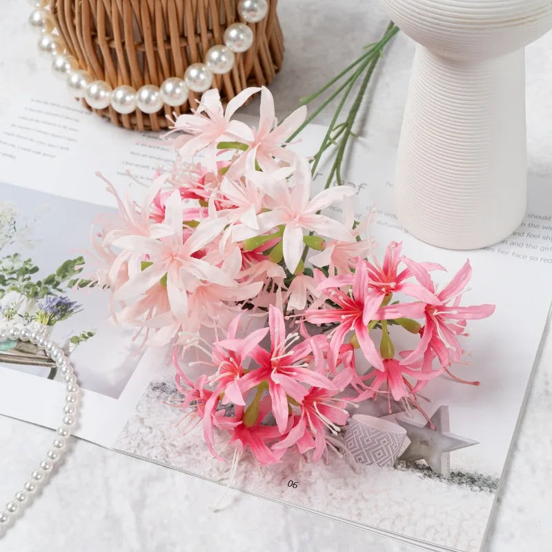 bouquet artificiel fleurs soie bleu blanc rouge jaune moderne minimaliste décoration intérieure mariage anniversaire
