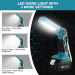 lampe torche led rechargeable bleu clair noir moderne clip charge usb makita