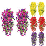 guirlande artificielle fleurs violettes roses jaunes modernes extérieures décoration jardin balcon
