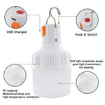 lampe led portable camping rechargeable ip55 360 degrés dimmable blanc froid