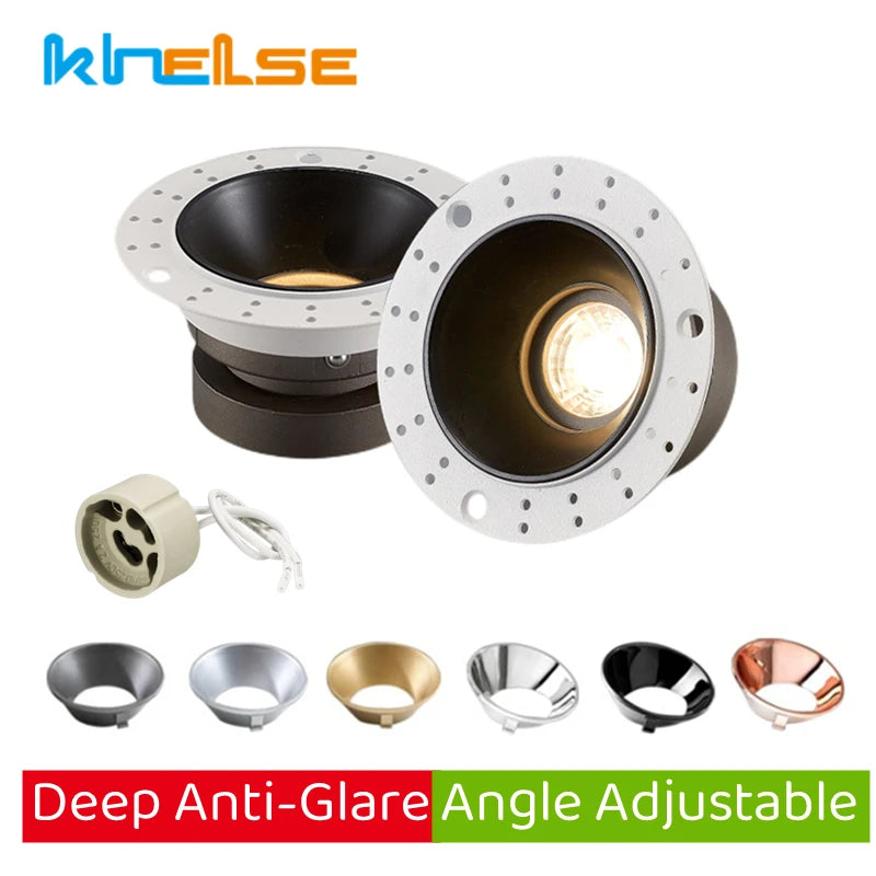 Spot LED moderne noir blanc encastrable vis diamètre 100mm hauteur 50mm