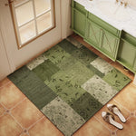 tapis moderne fleur vert foncé absorbant sèche rapidement salle bain maison