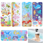 tapis bain dessin animé sous marin sirène poissons coraux moderne enfant couleur alphabet adhésif