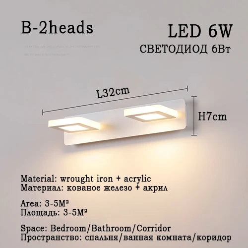 applique murale led moderne blanc fixée mur éclairage quotidien chambre étude sources lumineuses