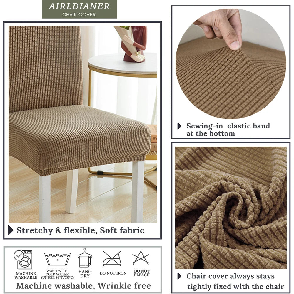 housse chaise marron clair jacquard polyester moderne protection extérieure intérieure mariage banquette