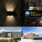 lampe murale solaire led noire moderne adhésive extérieure jardin decoration
