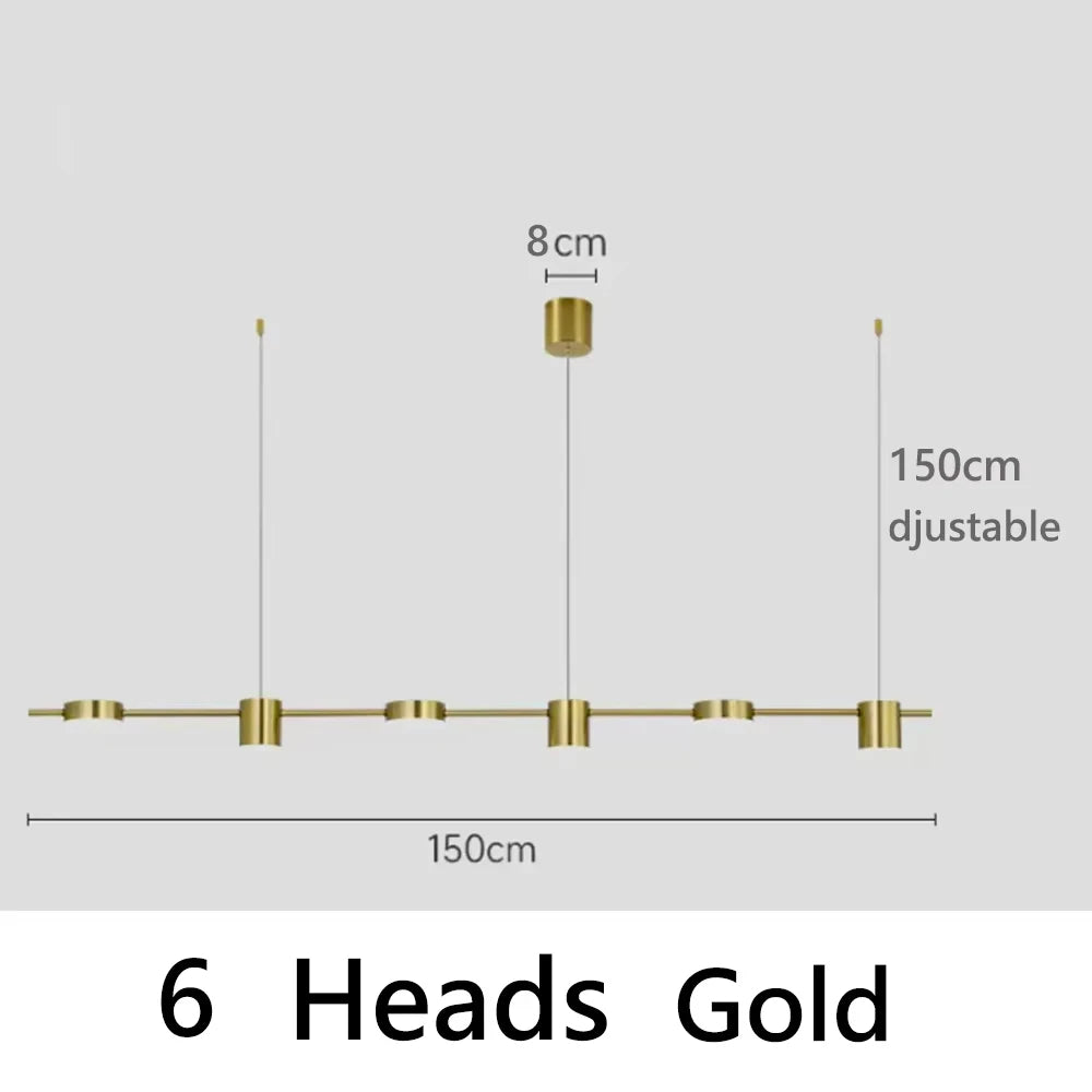 lampe suspendue moderne or câble ajustable flux lumineux 2000 82000 led certification rohs cem