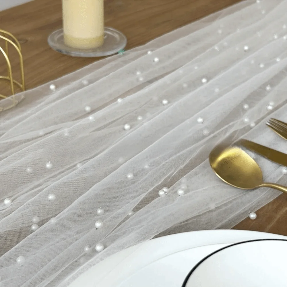nappes tissu gaufré coton blanc transparent mariage romantique table fêtes événements