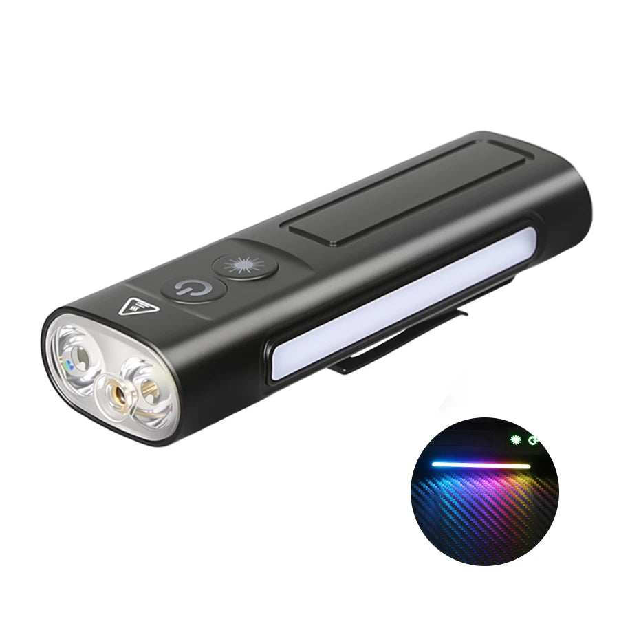 lampe torche multifonction vert moderne clips magnétiques rechargeable usb étanche camping randonnée
