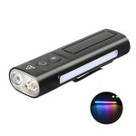 lampe torche multifonction vert moderne clips magnétiques rechargeable usb étanche camping randonnée