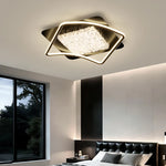 plafonnier moderne blanc doré cristaux effet glace craquelée éclairage led facile haute qualité
