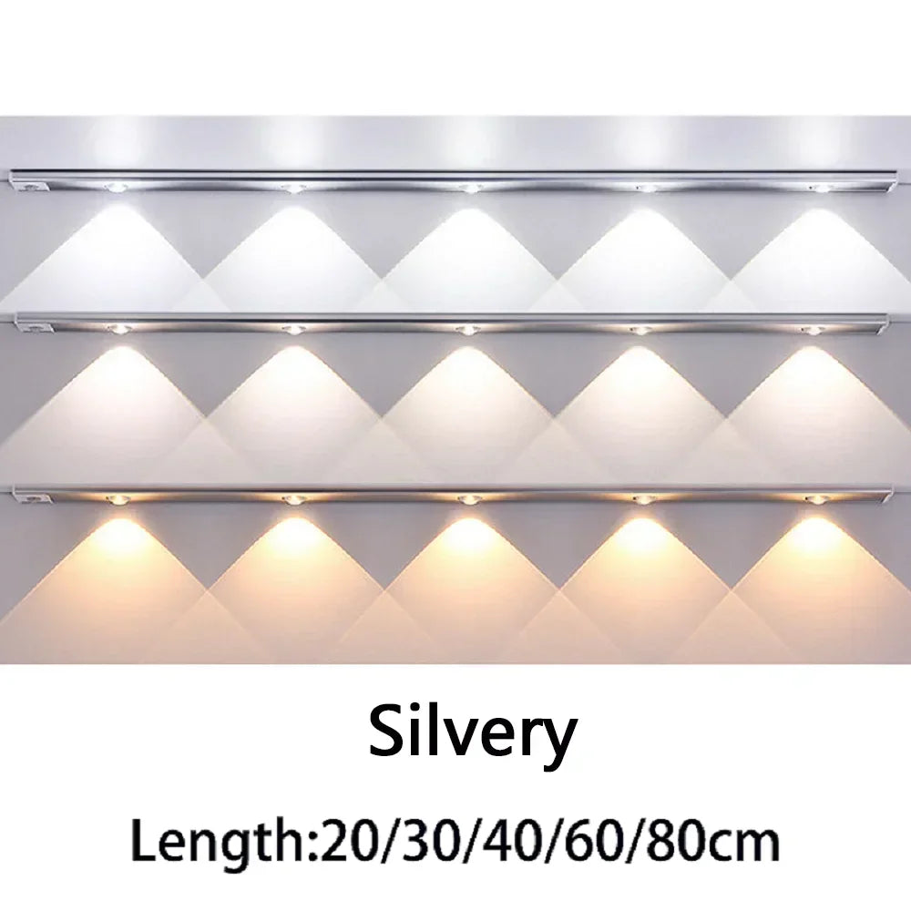 lampe led rechargeable blanc noir moderne interrupteur mouvement clips 3modes luminosité adjustable chambre armoire