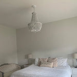 lustre vintage bois blanc suspension chambre salon bohème éclairage intérieur