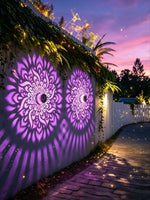 lampe murale mandala multicolore moderne violet bleu orange verte solar jardin