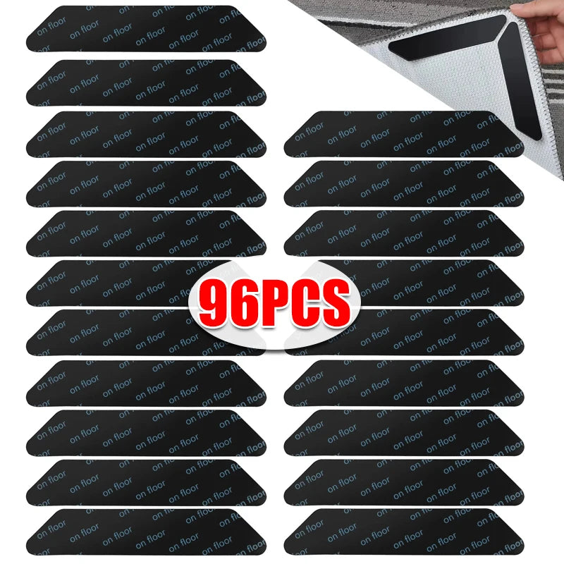 tapis antidérapants adhésifs réutilisables lavables moderne confortable noir gris blanc bleuclair