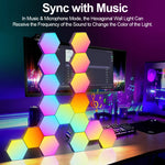 panneaux lumineux hexagonaux rgb multicolore moderne veilleuse ambiance diy gaming chambre salon
