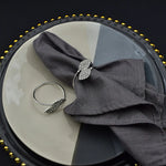 porte serviettes feuilles strass argenté doré élégants mariage banquet table