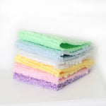 serviettes tissu microfibre bordure dentelée moderne douces vert bleu blanc jaune rose violet