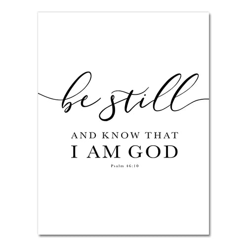 affiche murale texte biblique calligraphie noire toile blanche décoration intérieure minimaliste