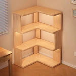 étagère d'angle bois naturel moderne étagère rangement bois multiétagée assemblage maison contemporaine