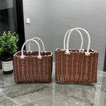 paniers rotin marron rose beige noir blanc orange tissage traditionnel moderne minimaliste poignées corde
