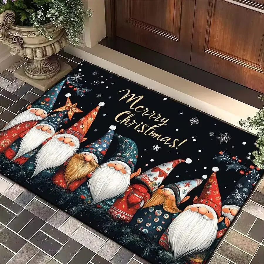 tapis sol bébé moderne noël lutins flocons motifs absorbants résistants