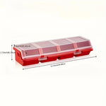 boîte outils rouge transparente clips vis écrous plastique durable pratique