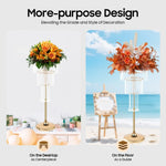 présentoir décoration transparent or blanc fleurs ballons bougies festif élégant mariageDecorationSupportFleursPendantsBrillants