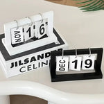 calendrier minimaliste moderne chiffres mobiles blanc noir gris clair occasion noël anniversaire mariage