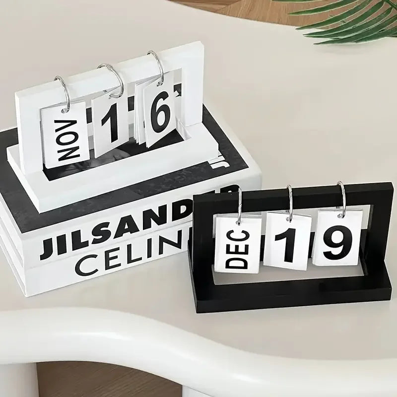 calendrier minimaliste moderne chiffres mobiles blanc noir gris clair occasion noël anniversaire mariage
